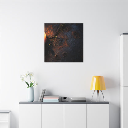 Candlelight Rust Patina Canvas Art - Dark Japandi Ma