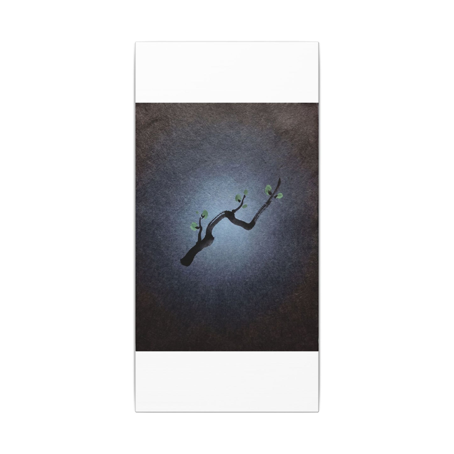 Ink Brushstroke Canvas Art | Spring Dark Japandi Moody Minimal Art