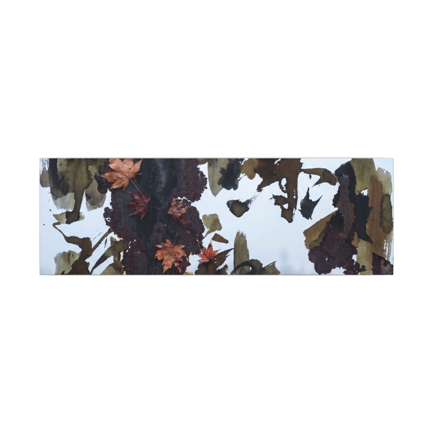 Rust Patina Charcoal Ink Canvas Art | Sophisticated Dark Japandi Art