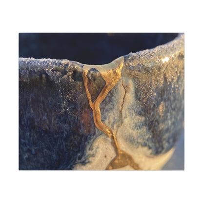 Winter Ceramic Bowl Gold Vein Canvas Art | Healing Decor