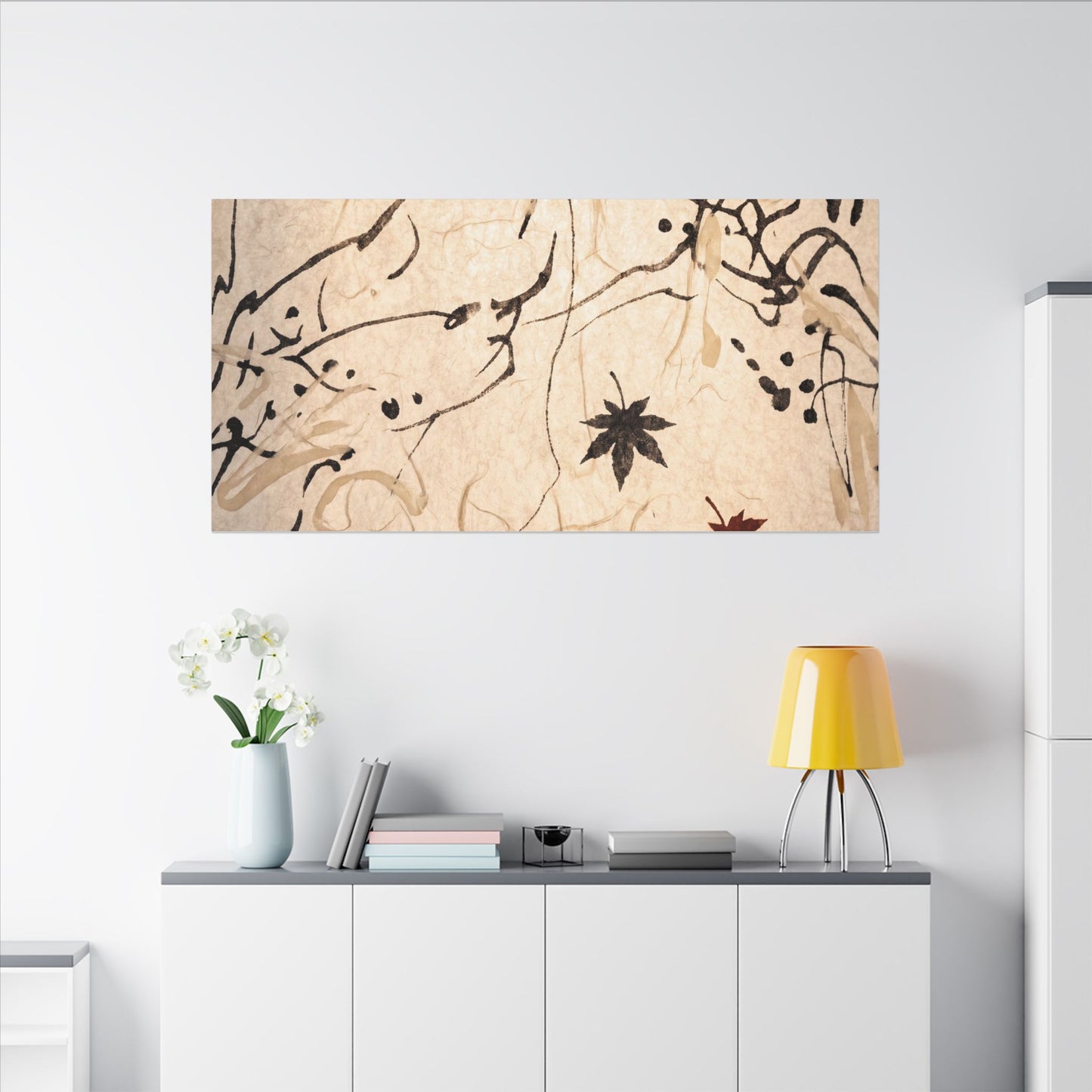 Golden Hour Shoji Screen Canvas Art - Japandi Fukinsei