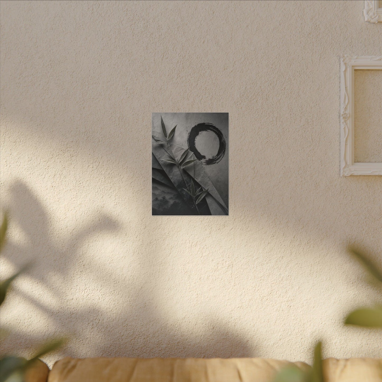 Winter Paper Fold Enso Canvas Art | Serene Decor