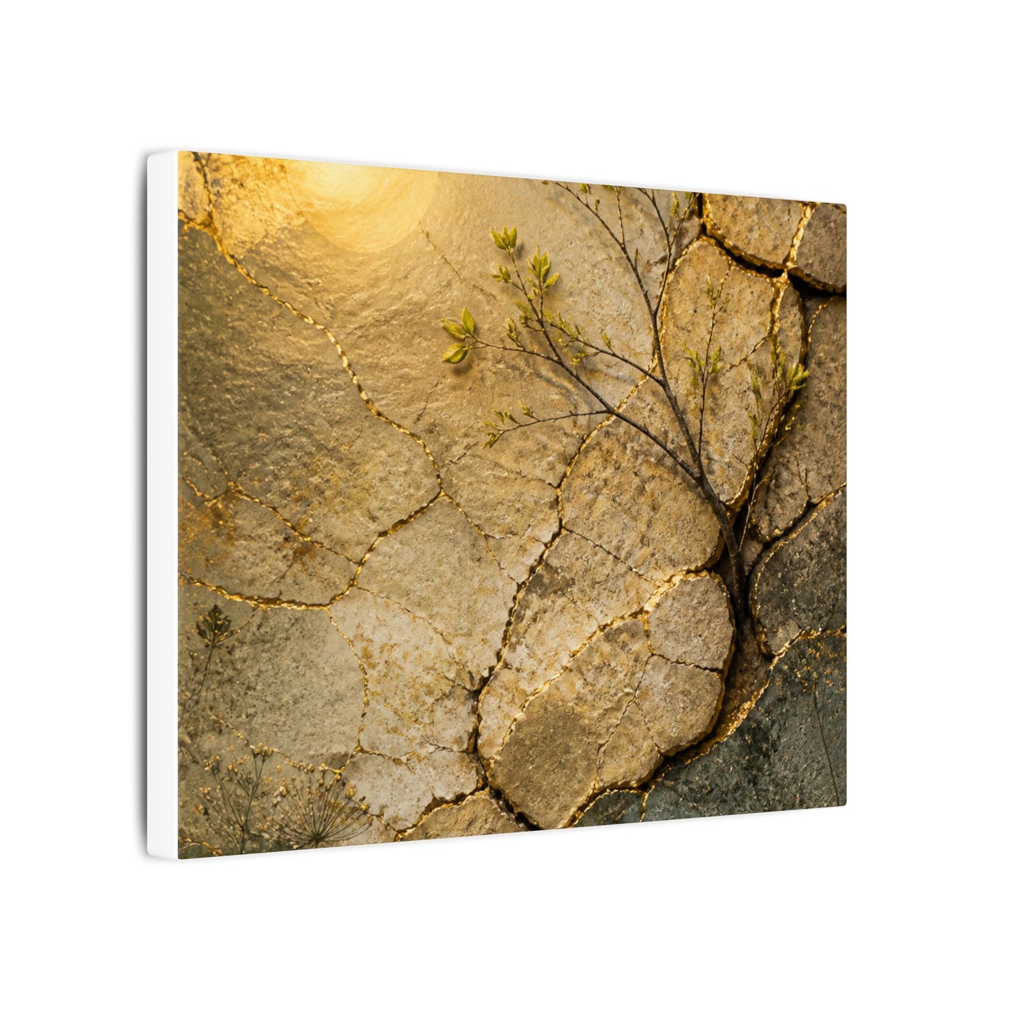 Cracked Earth Spring Canvas Art | Japandi Warm Design