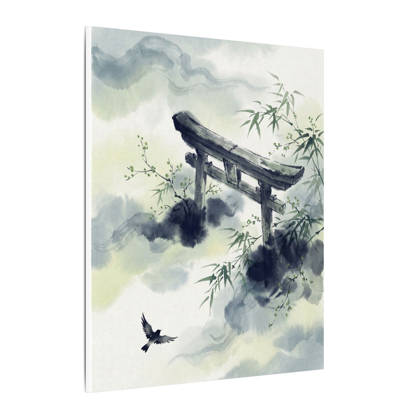 Torii Gate Sumi E Canvas Art | Serene Zen Art