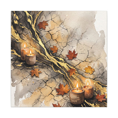 Cracked Earth Autumn Canvas Art | Japandi Warm Design