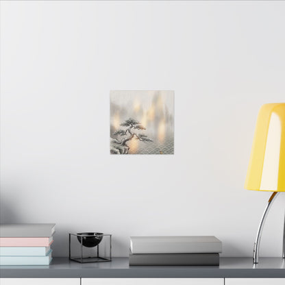Pine Tree Canvas Art | Winter Japandi Japanese Pattern Art