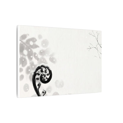 Winter Fern Unfurling Ukiyo E Inspired Canvas Art | Peaceful Decor
