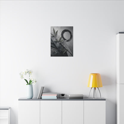 Winter Paper Fold Enso Canvas Art | Serene Decor