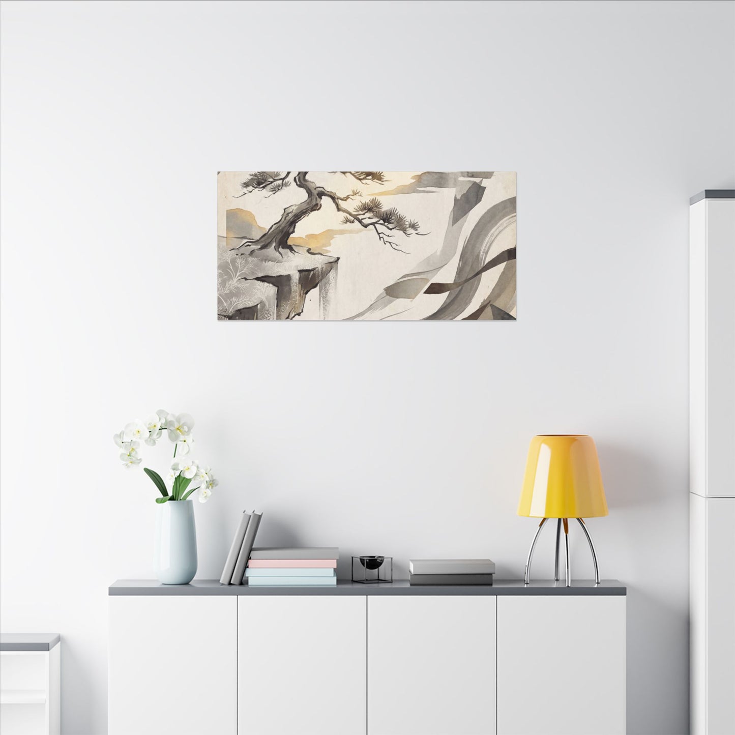 Golden Hour Pine Tree Canvas Art - Japandi Seijaku