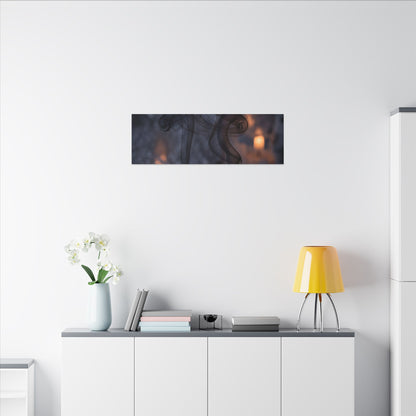 Incense Smoke Winter Canvas Art | Dark Japandi Sophisticated Design
