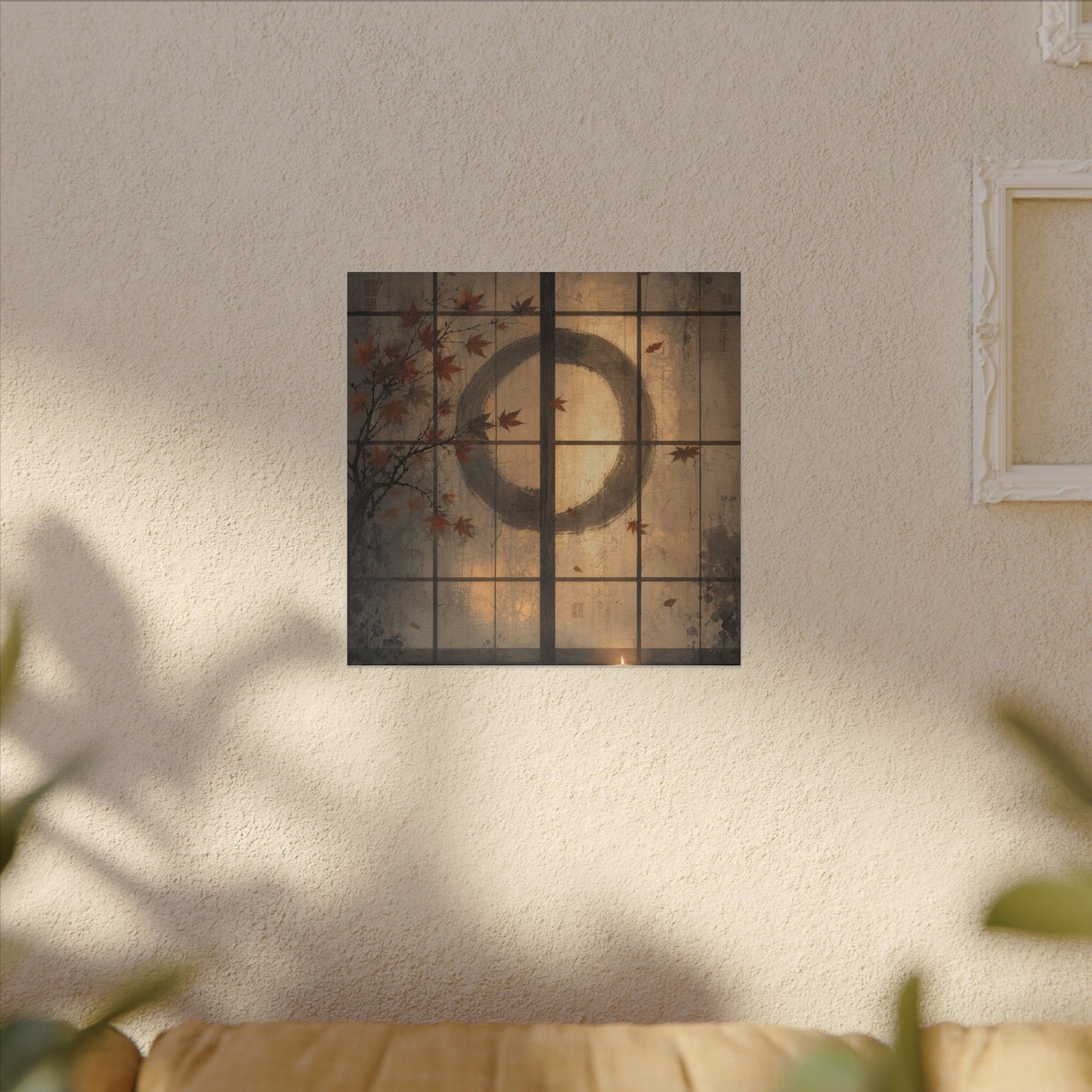 Shoji Screen Texture Canvas Art | Earthy Japandi Art