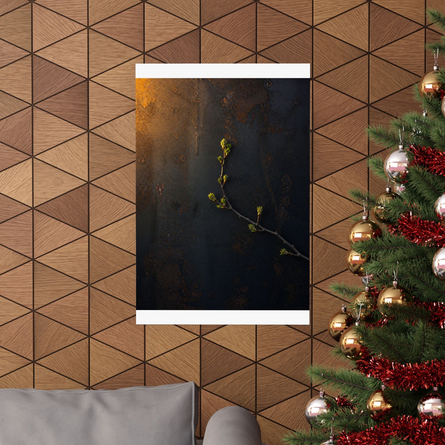 Bold Rust Patina Wall Art Print - Moody Minimal Dark Japandi