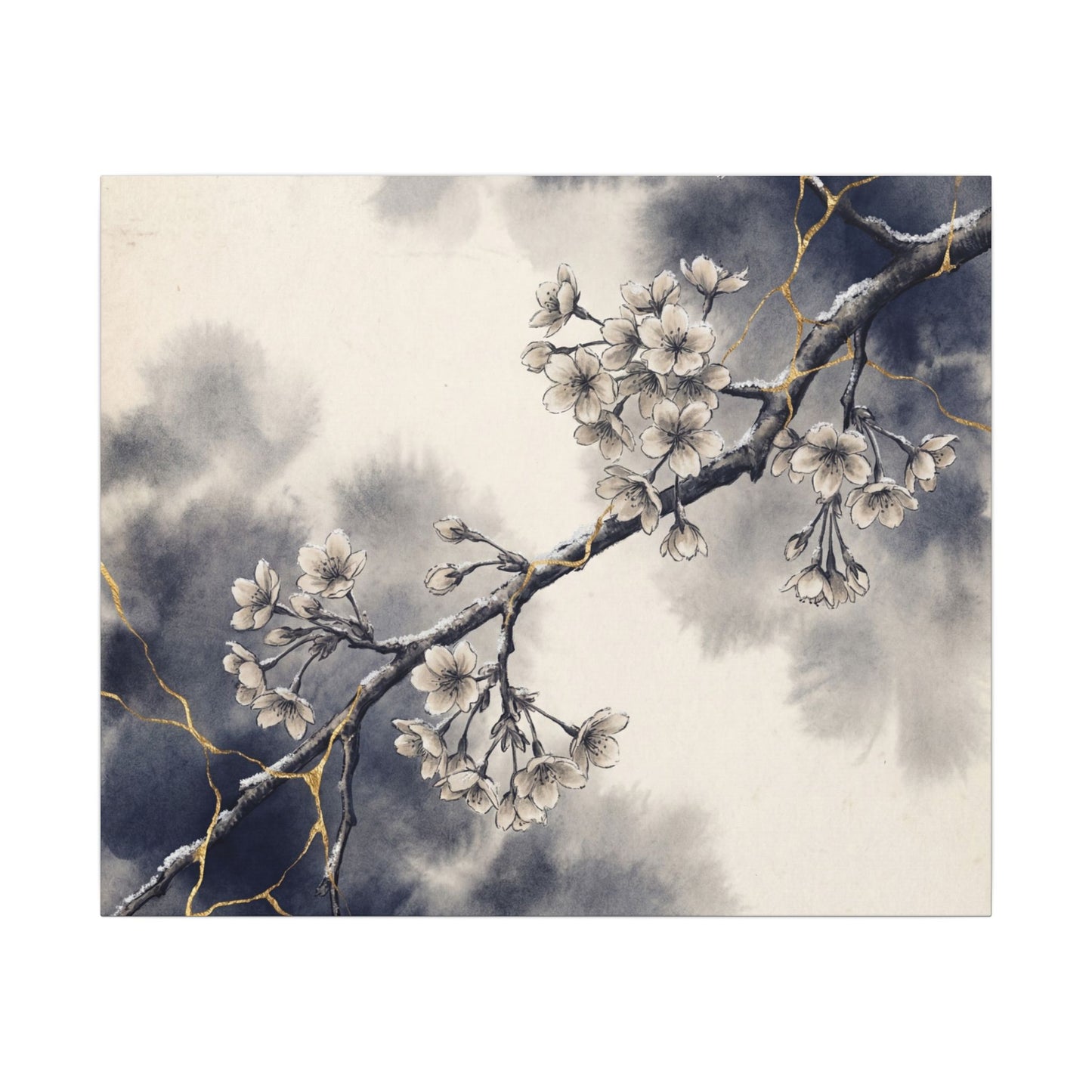 Ma Cherry Blossom Canvas Art - Kintsugi Gold Vein