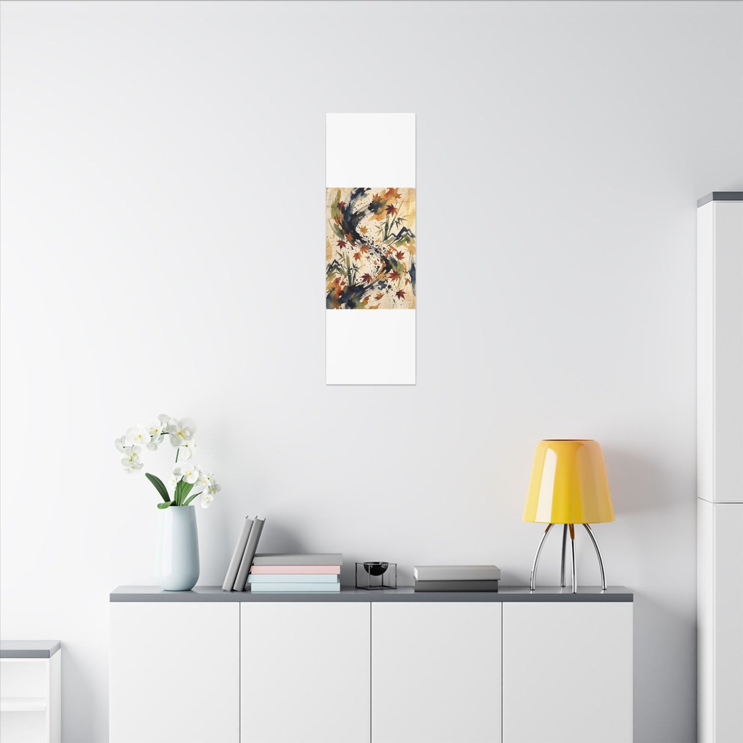 Golden Hour Ink Brushstroke Canvas Art - Zen Shibui
