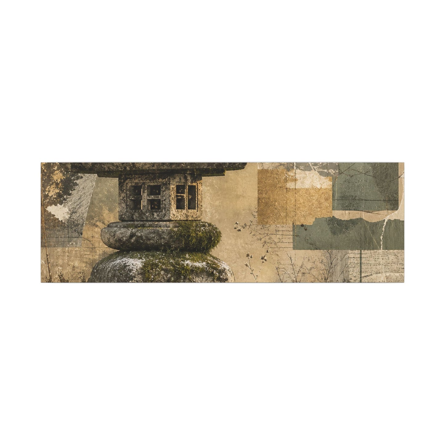 Elegant Stone Lantern Canvas Art - Texture Japandi