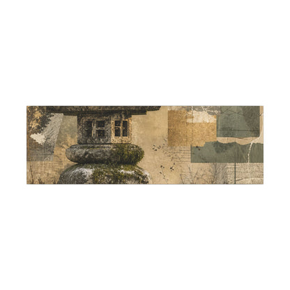 Elegant Stone Lantern Canvas Art - Texture Japandi