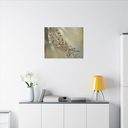 Winter Dried Flowers Forest Whimsy Canvas Art | Earthy Decor