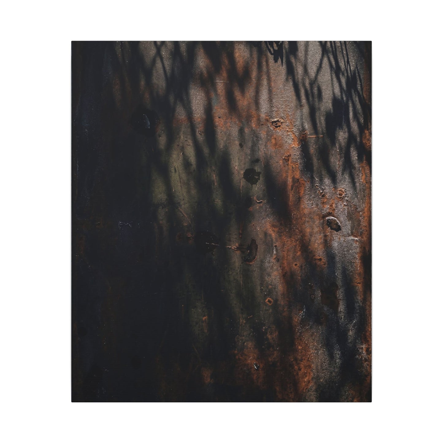 Rust Patina Shadow Zen Canvas Art | Luxurious Dark Japandi Art