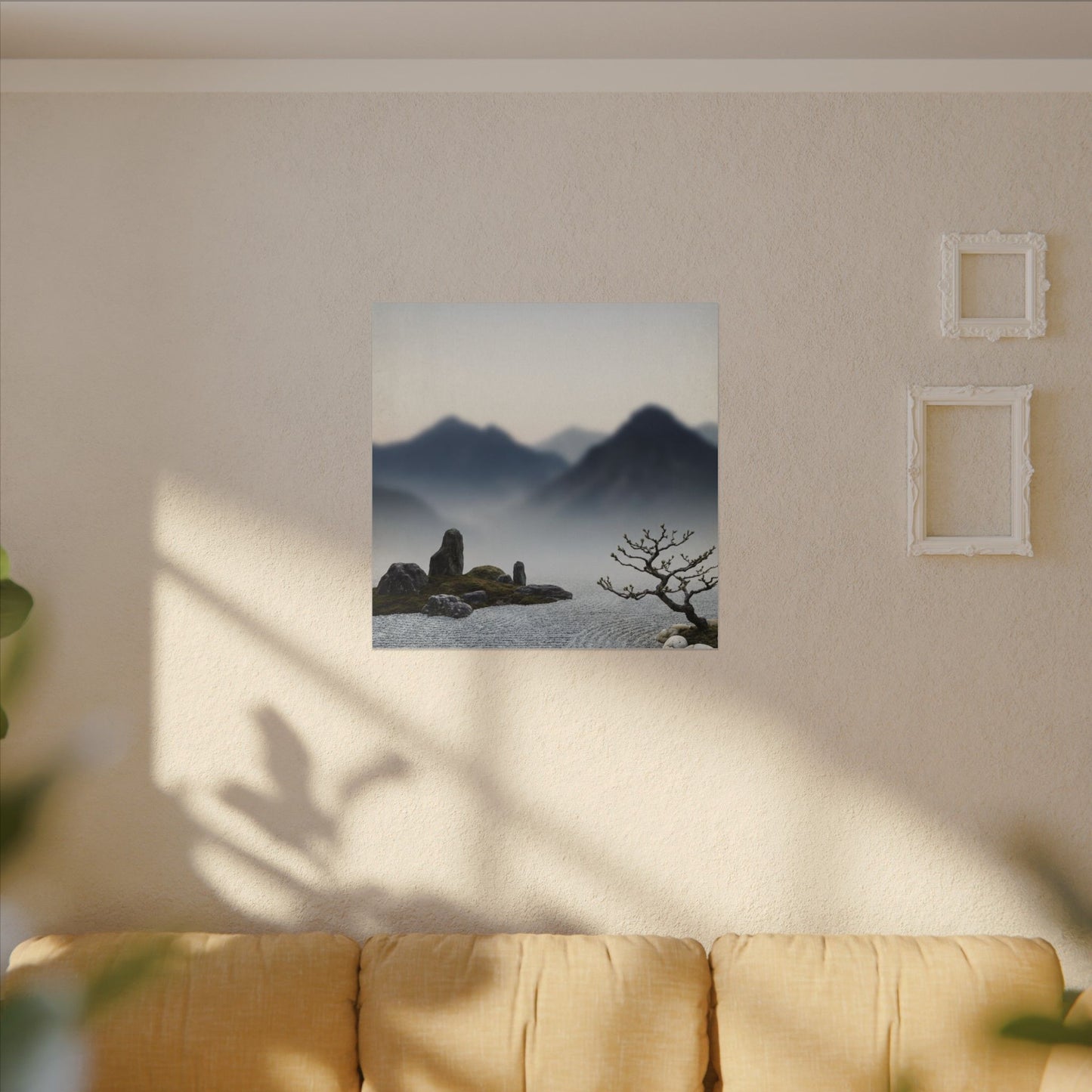 Mountain Mist Karesansui Canvas Art | Contemplative Zen Art