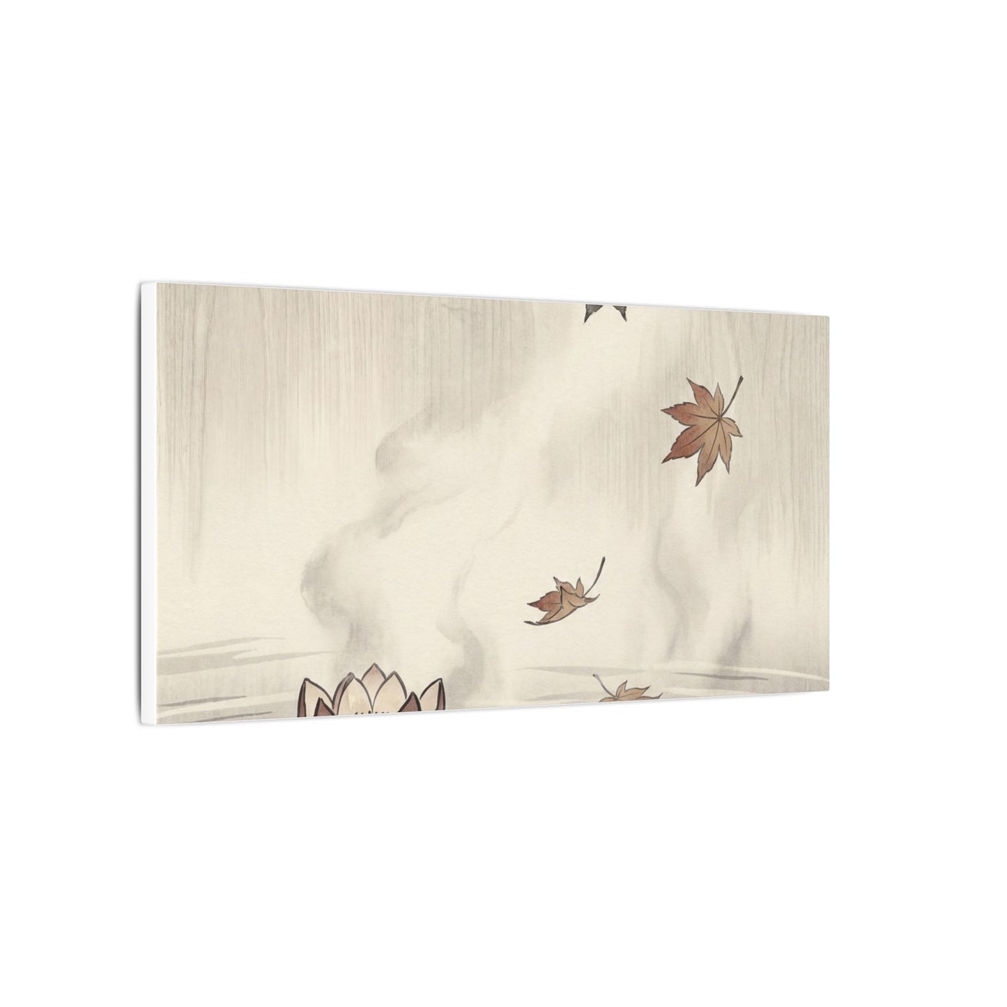 Lotus Flower Canvas Art | Autumn Zen Ukiyo E Inspired Art