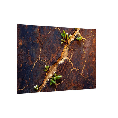 Rust Patina Spring Canvas Art | Kintsugi Resilient Design
