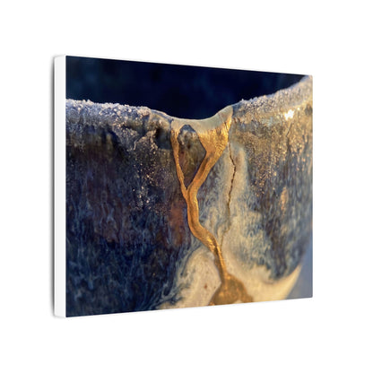 Winter Ceramic Bowl Gold Vein Canvas Art | Healing Decor