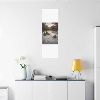 Autumn Rock Garden Ukiyo E Inspired Canvas Art | Peaceful Decor