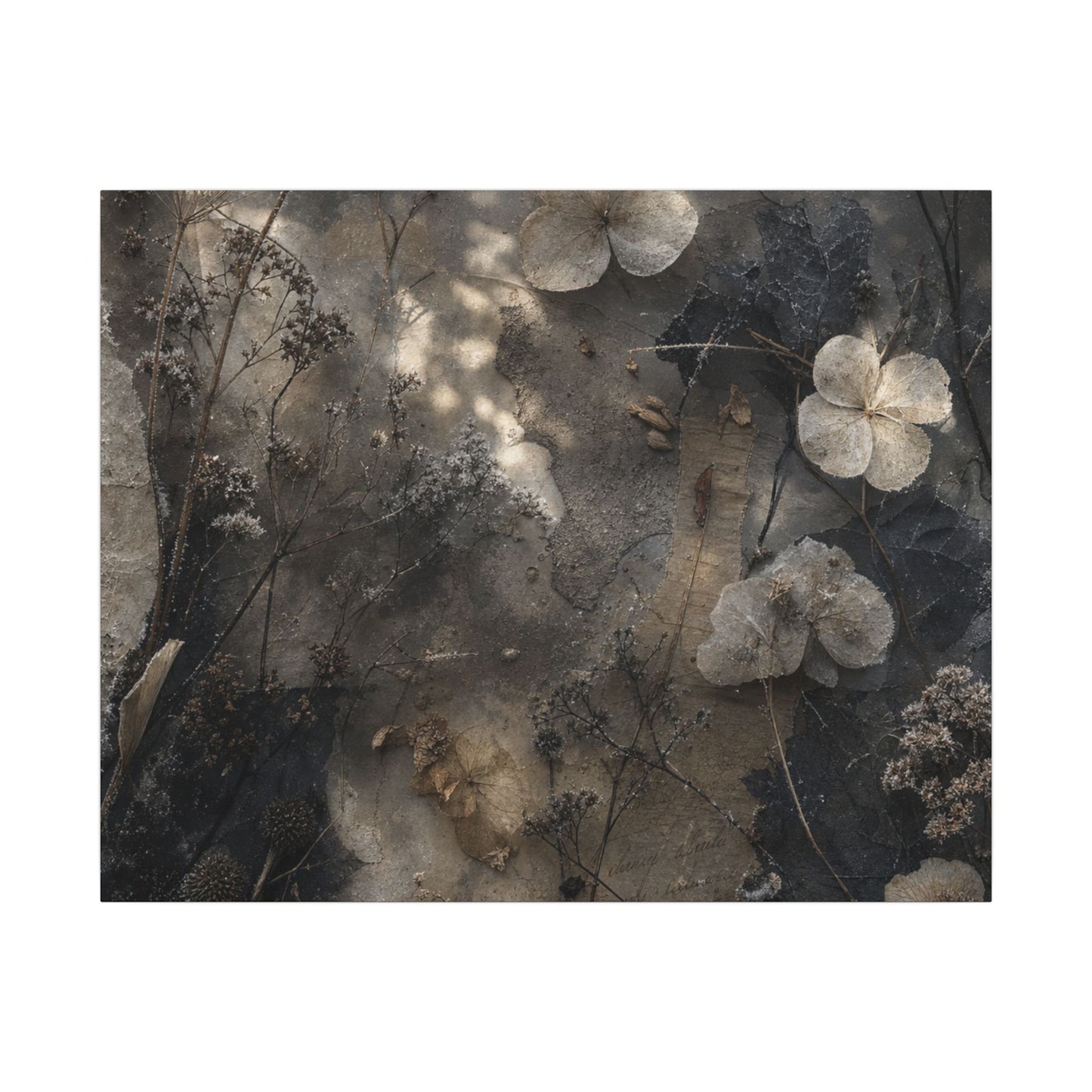Winter Dried Flowers Texture Canvas Art | Elegant Decor