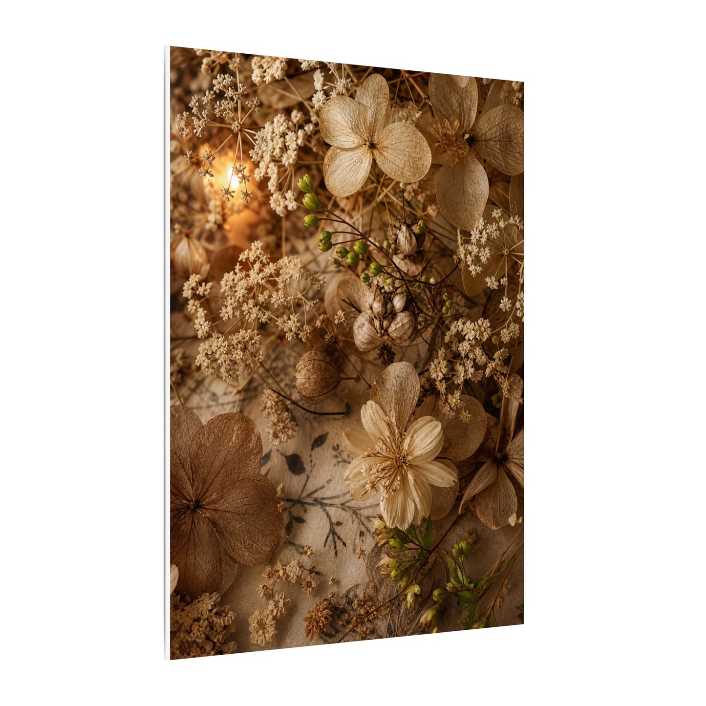 Spring Dried Flowers Japanese Pattern Canvas Art | Earthy Decor