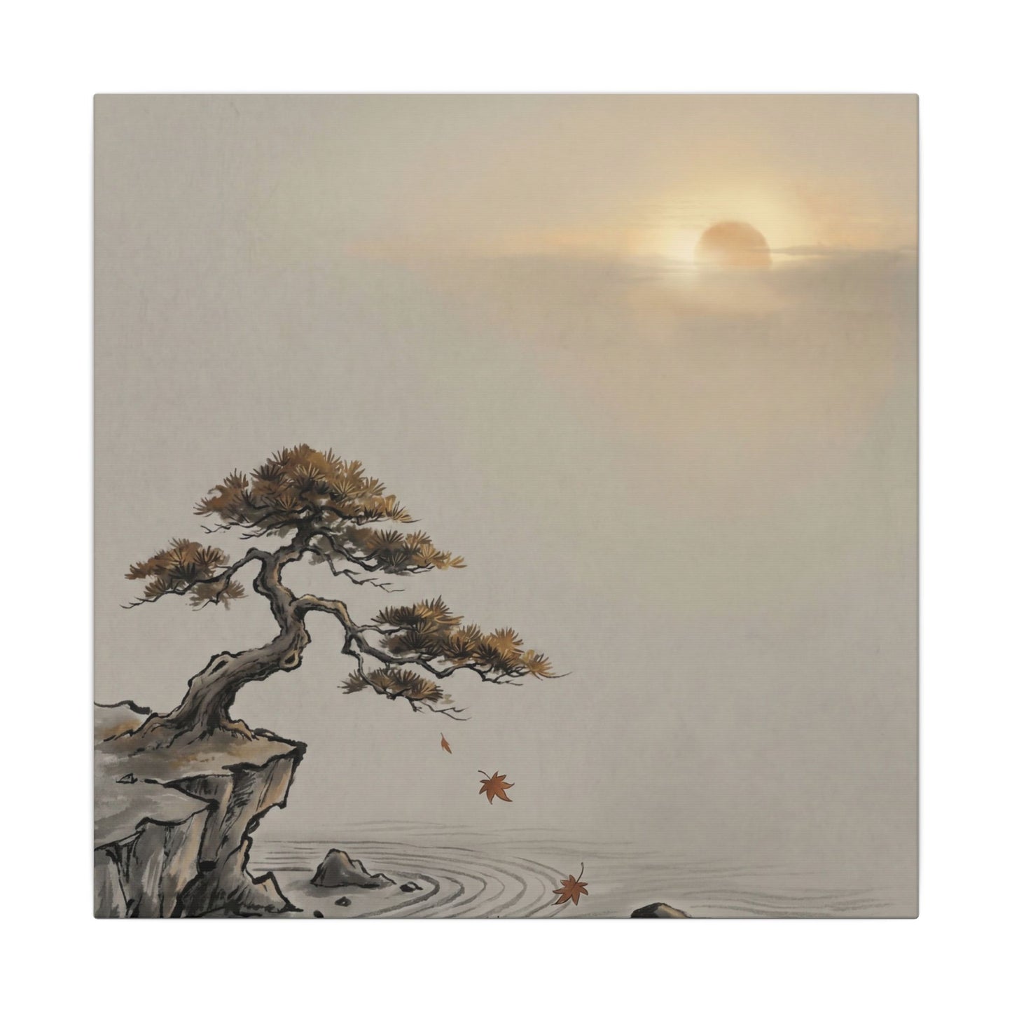 Pine Tree Canvas Art | Autumn Zen Karesansui Art