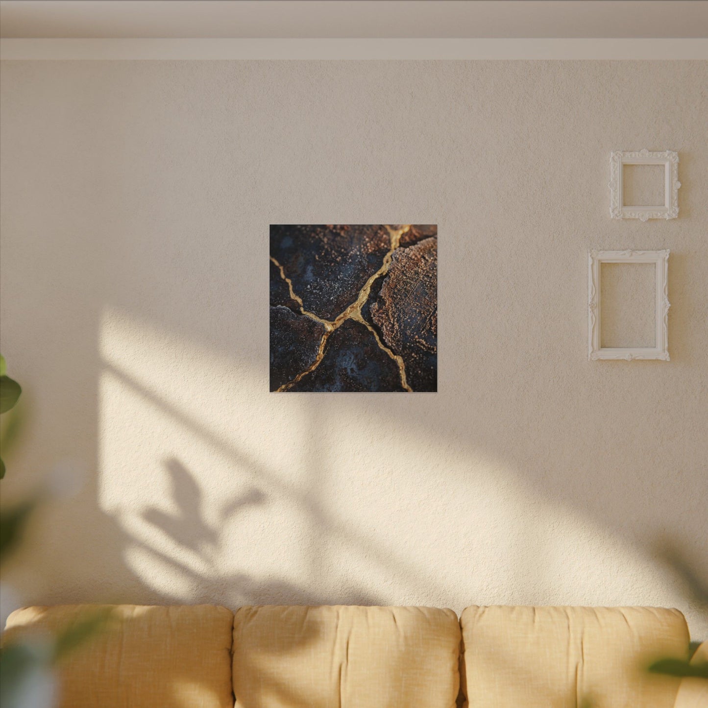 Winter Rust Patina Gold Vein Canvas Art | Resilient Decor