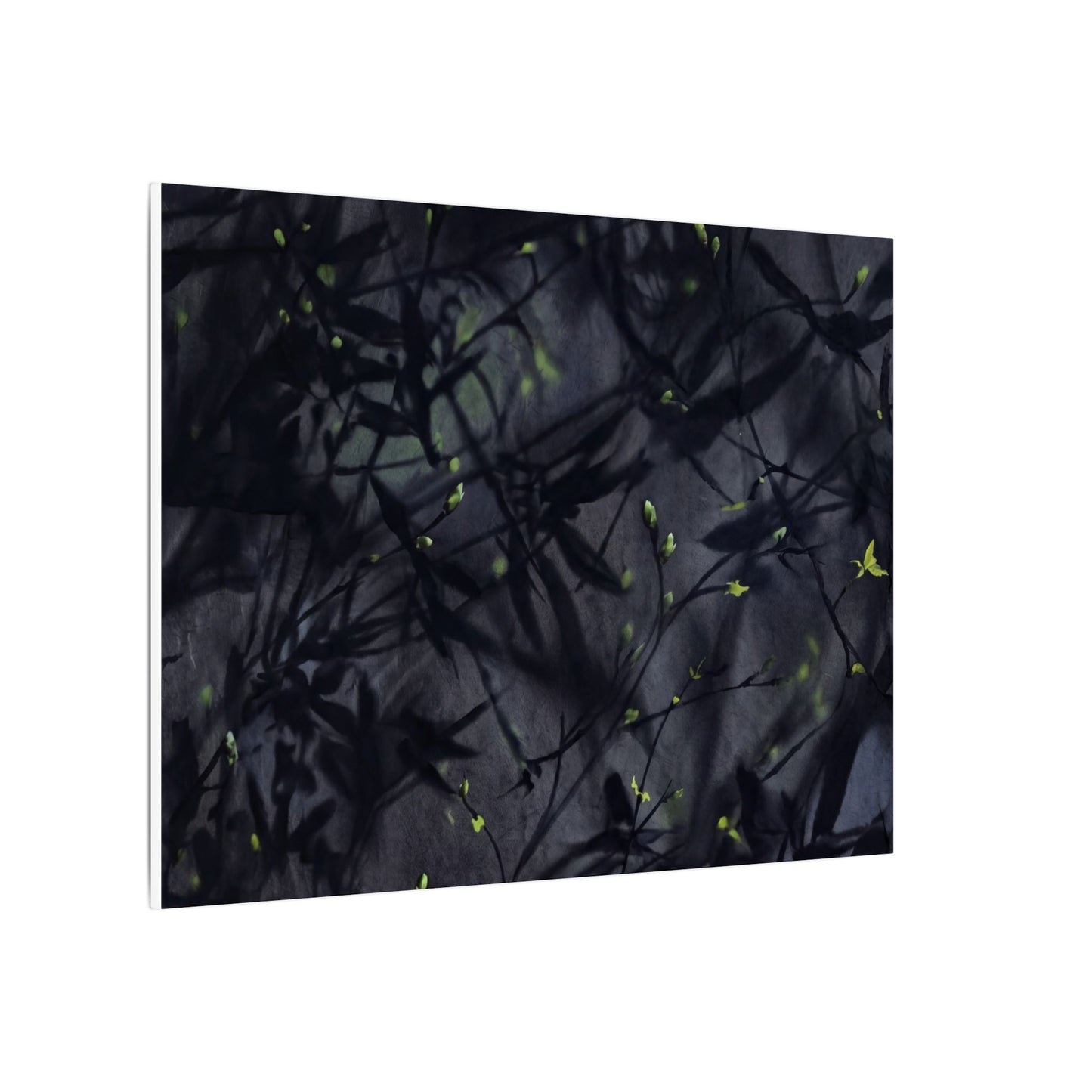 Shadow Play Spring Canvas Art | Dark Japandi Atmospheric Design