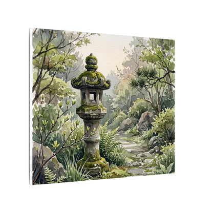 Neutral Stone Lantern Canvas Art - Watercolor Japandi