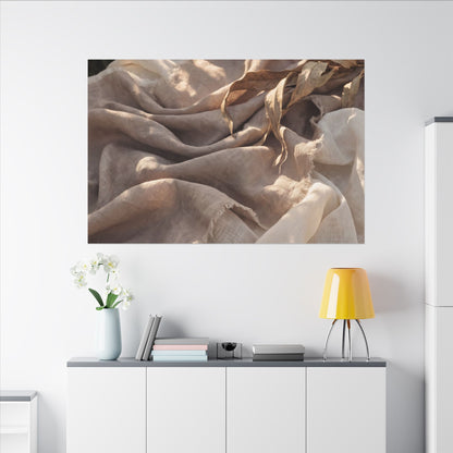 Silk Drape Summer Canvas Art | Japandi Neutral Design