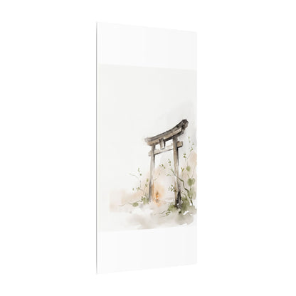 Fukinsei Torii Gate Canvas Art - Japandi Watercolor