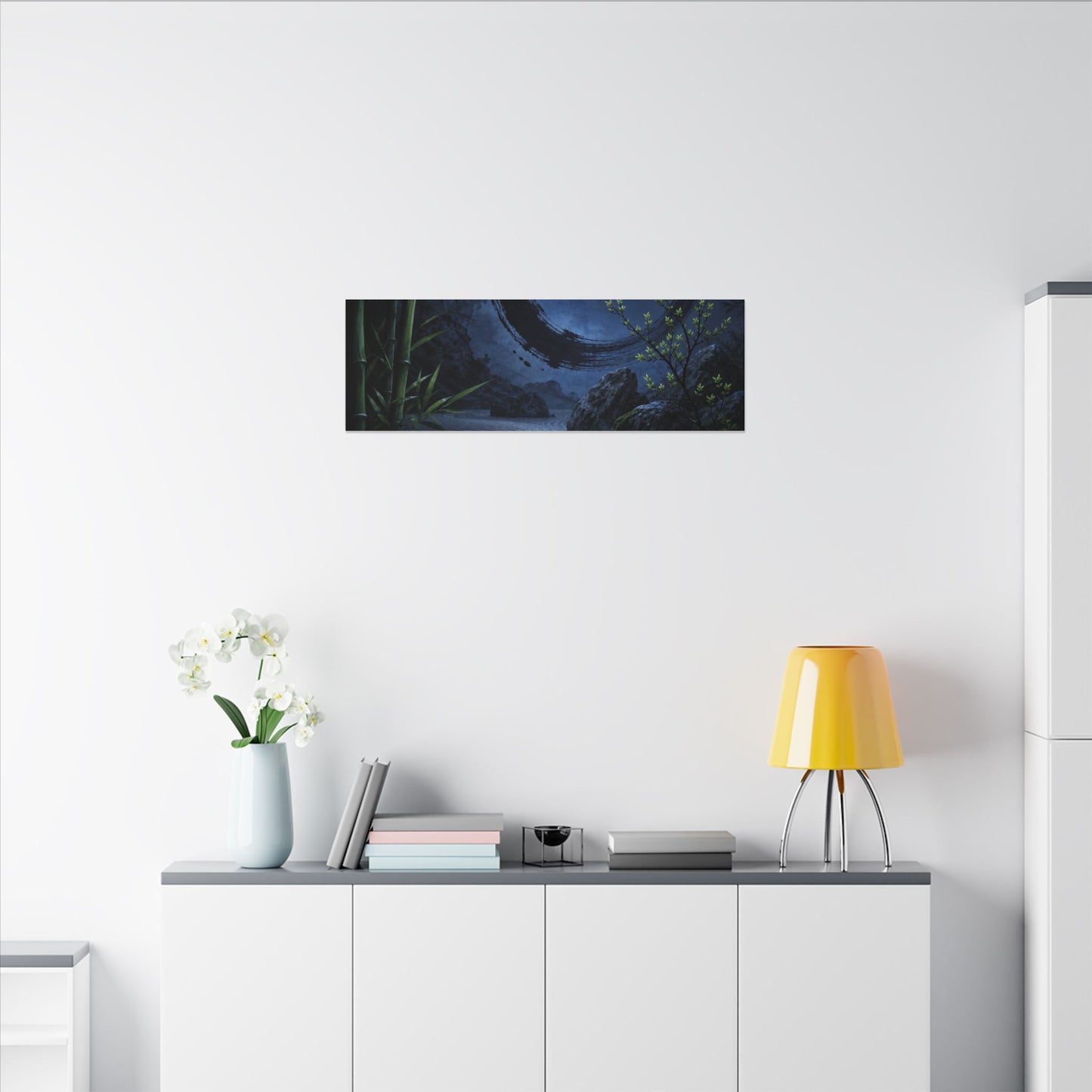 Serene Rock Garden Canvas Art - Enso Zen