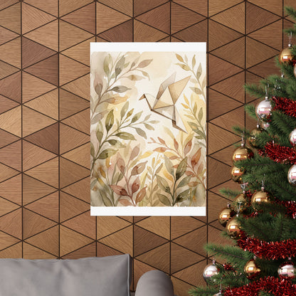 Summer Paper Fold Watercolor Wall Art Print | Cozy Decor