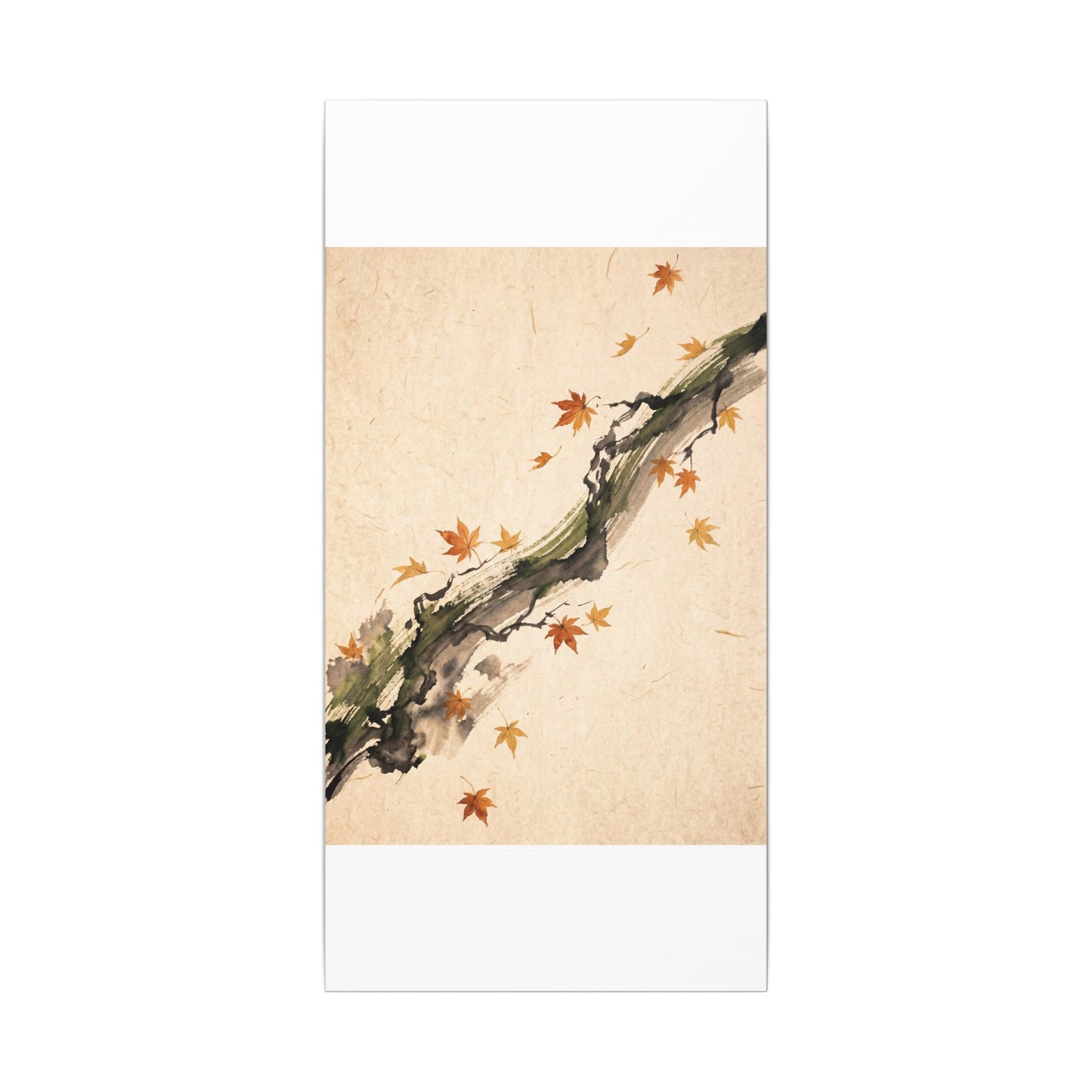 Ink Brushstroke Autumn Canvas Art | Zen Calm Design