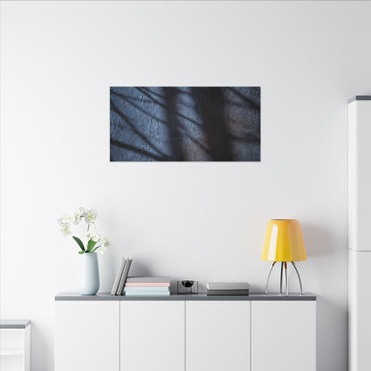 Dark Japandi Shadow Play in Moonlight | Moody Minimal Canvas Art