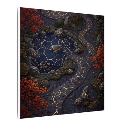 Moonlit Garden Gold Vein Canvas Art | Resilient Kintsugi Art