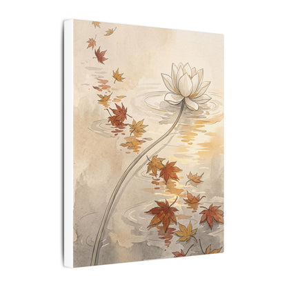 Lotus Flower Canvas Art | Autumn Japandi Minimal Line Art