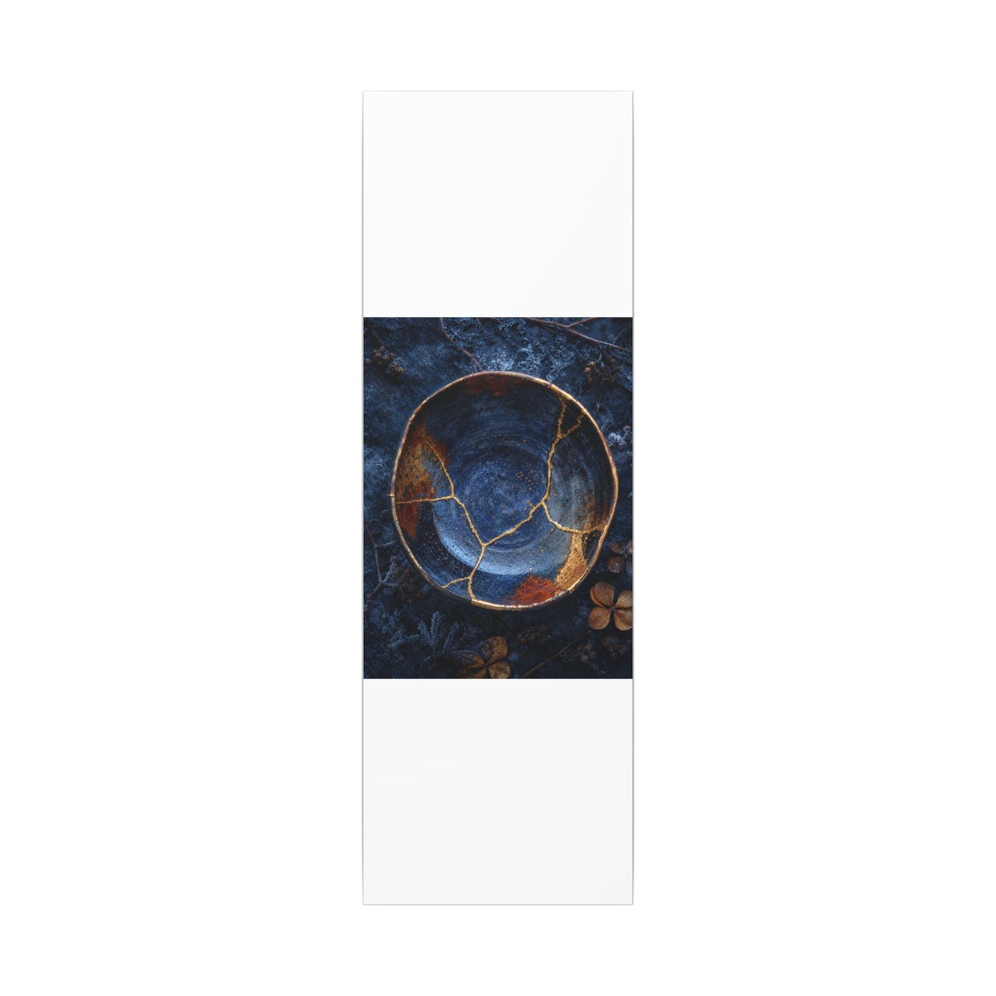 Kintsugi Ceramic Bowl in Moonlight | Crackle Gold Canvas Art