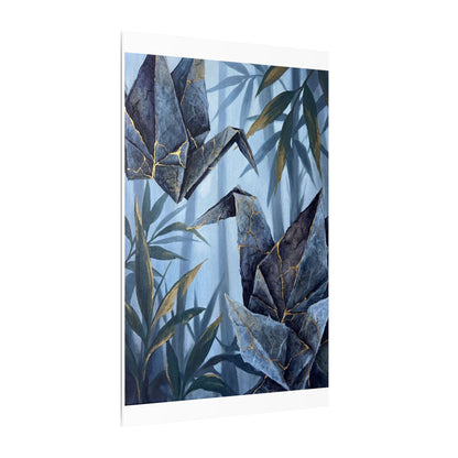 Paper Fold Canvas Art | Summer Kintsugi Crackle Gold Art