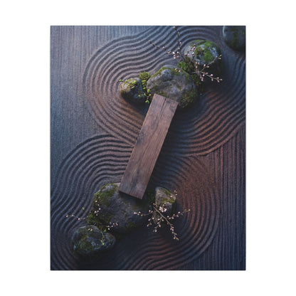 Spring Rock Garden Moody Minimal Canvas Art | Atmospheric Decor
