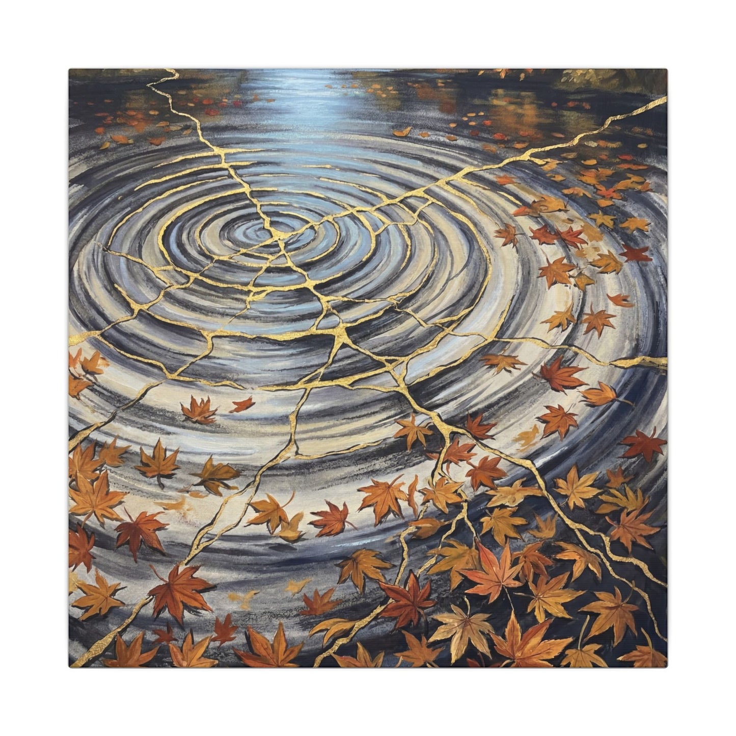 Moonlight Water Ripple Canvas Art - Kintsugi Fukinsei