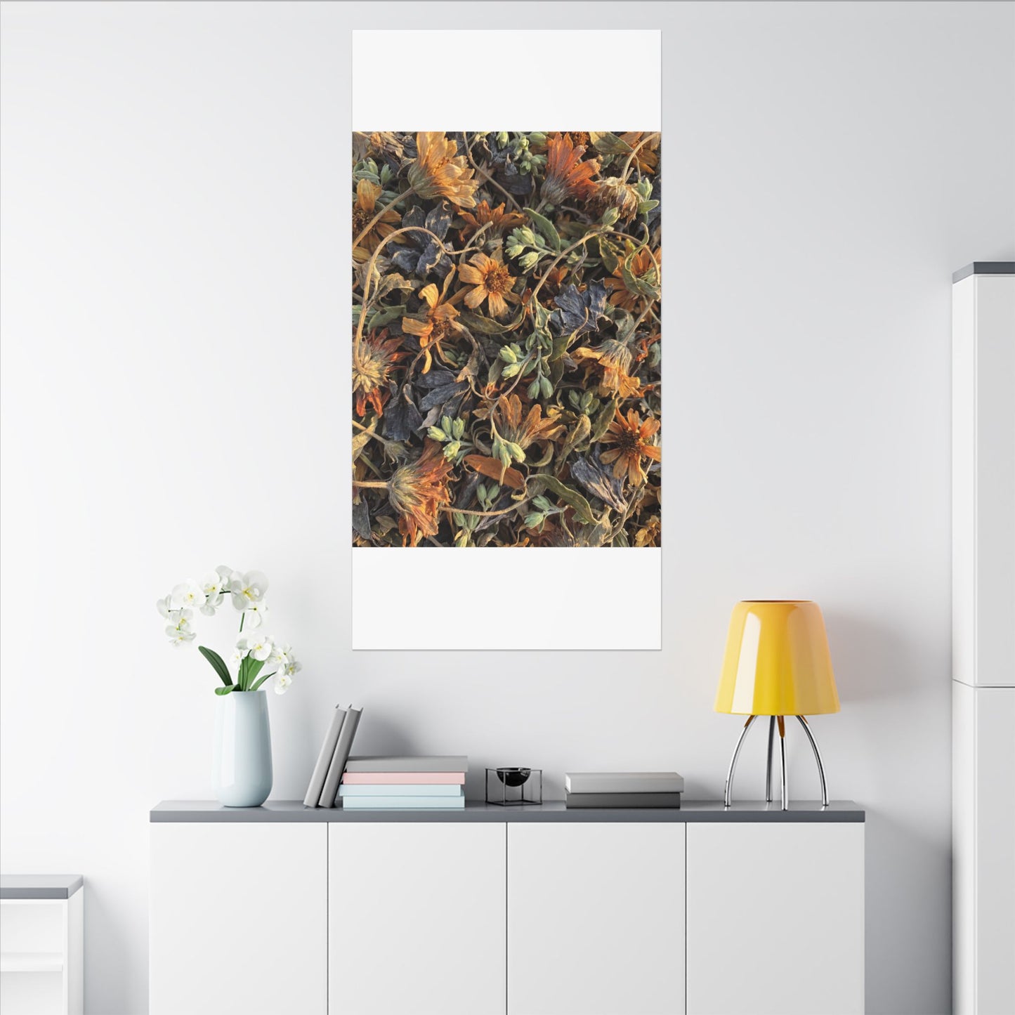Spring Dried Flowers Japanese Pattern Canvas Art | Warm Decor