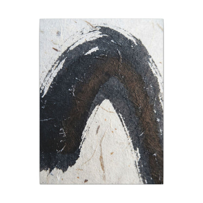 Moody Ink Brushstroke Canvas Art - Moody Minimal Dark Japandi