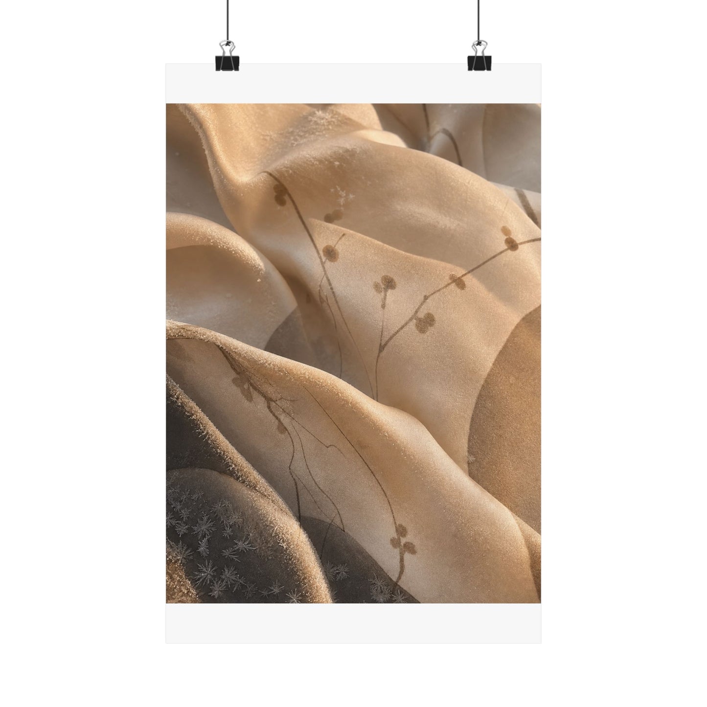 Silk Drape Winter Wall Art Print | Japandi Cozy Design