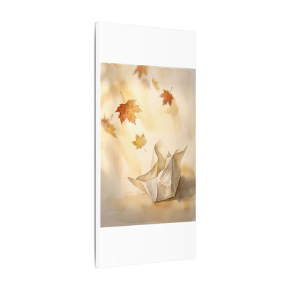Japandi Paper Fold in Golden Hour | Watercolor Canvas Art