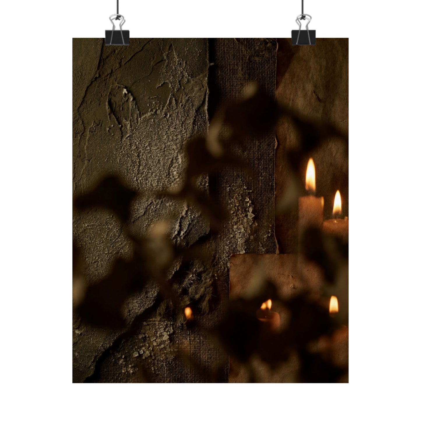 Shadow Play Winter Wall Art Print | Dark Japandi Moody Design